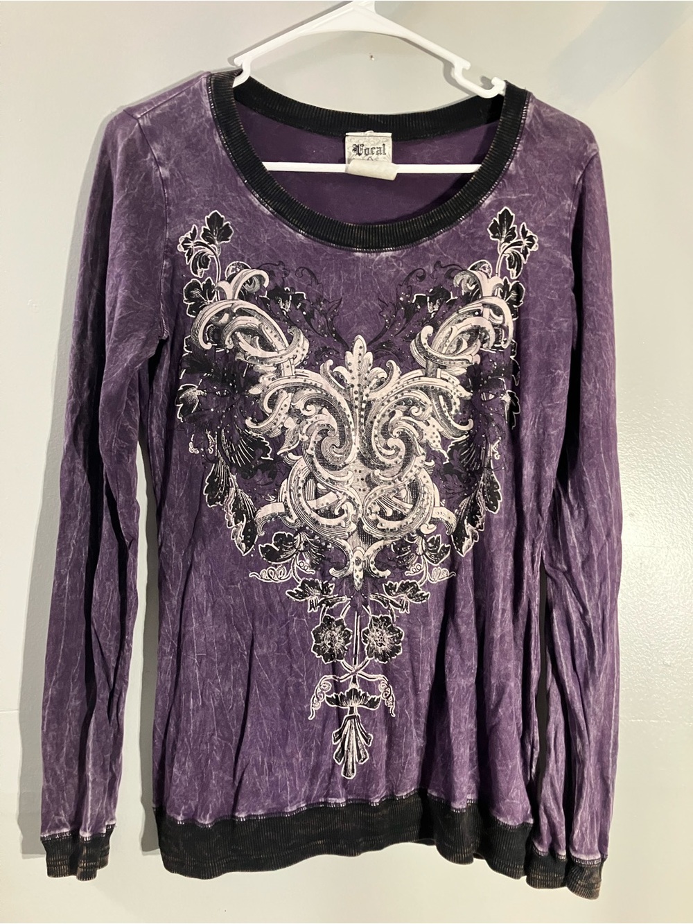 Vocal Purple Long-Sleeve Embellished Tee